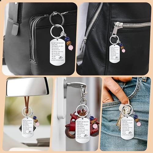 JoycuFF Keychain Gift for Women Christmas Birthday Gift for Best Friends Huaband Son Mom Stone Keychain