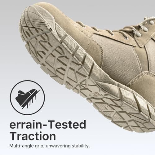 FREE SOLDIER Waterproof Hiking Work Boots Men's Tactical Boots 6 Inches Lightweight Military Boots Breathable Desert Boots
