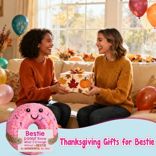 Bestie Gifts for Women Friend - Funny Cute Cool Handmade Knitted Donut for Female Woman Besties Best Friends BFF Soul Sister Coworker Friendship Birthday