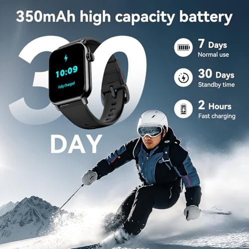 Smart Watches for Men Women, 1.83" HD Touchscreen Fitness Tracker with Bluetooth Calls, IP68 Waterproof, 120+ Sport Modes, 7-Day Battery, 24/7 Heart Rate & Sleep Monitor for iPhone Android iOS (Black)