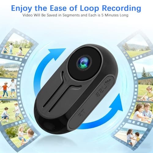 Tkiplay Mini Thumb Sports Action Camera, FHD 1080P Body Camera with Audio, Small Body Cam, Magnetic Wearable POV Vlogging Camera with Night Vision, Loop Record, Accessories