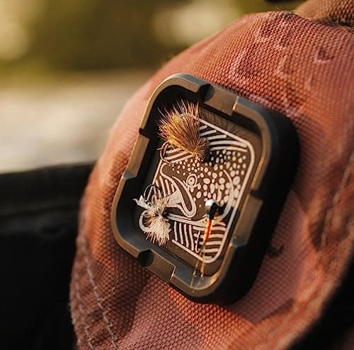 Cling Fishing Products Mag Grab® Mini – Compact Magnetic Fly Holder & Organizer for Anglers (Rising Dun, Orange)