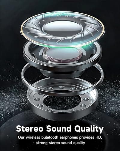 Wireless Earbuds Bluetooth Headphones 96H Playtime LED Display Waterproof Built in Mic Deep Bass Sound Secure Over Ear buds Earhooks for iPhone Android Samsung Cell Phones Sport Running Workout Gaming