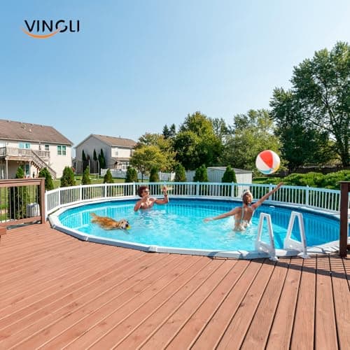 VINGLI Above Ground Pool Safety Fence,Swimming Pool Fences, Pool Fencing,White (Kit A-8 Sections)