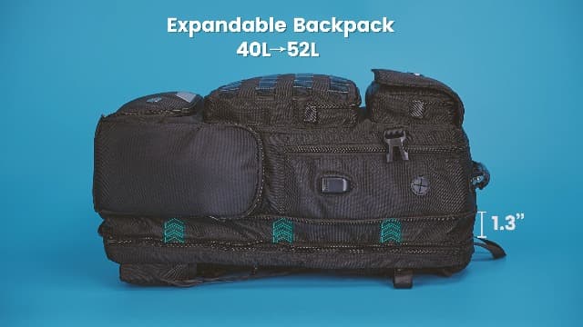 MATEIN Expandable Travel Backpack With Shoe Compartment, 52L Large Suitcase Backpack with Waist Straps & USB Charging Port, 17 Inch TSA Laptop Backpacks Luggage Carry On Bag With 3 Packing Cubes