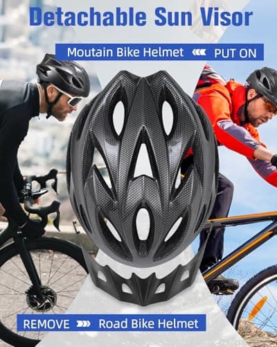 Zacro Adult Bike Helmet Lightweight for Men Women Comfort with Pads&Visor, Certified Bicycle Helmet for Adults Youth Mountain Road Biker