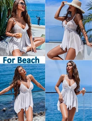 Avidlove Lingerie for Women Lace Babydoll Sleepwear Boudoir Outfits Plus Size Langeray XS-5XL B07DN9LLYP