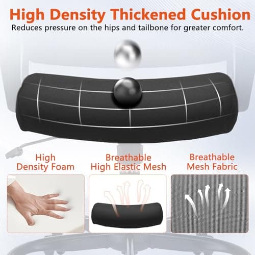 CLATINA Ergonomic Rolling Mesh Desk Chair with Executive Lumbar Support and Adjustable Swivel Design for Home Office Computer Black 8 Pack