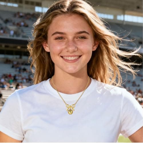 Softball/Soccer/Volleyball/Basketball/Football/Tennis/Pickleball Necklace for Team Coach Player, Sports Lovers Accessories Jewelry Christmas Gifts 16+3 Inches