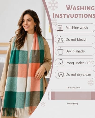 YSense Winter Scarf for Women Long Plaid Scarves Ladies Gifts B01KJP4KOM