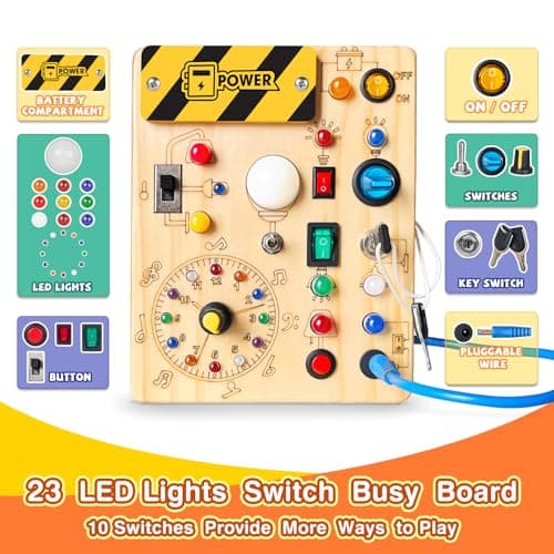 Grarain Busy Board for Toddlers - Montessori Educational Toy for 1-3 Year Old Boys & Girls | Travel-Friendly Sensory Learning Activity | Ideal for Kids with Autism(Busy Board v2) B0D2ZD6J2W