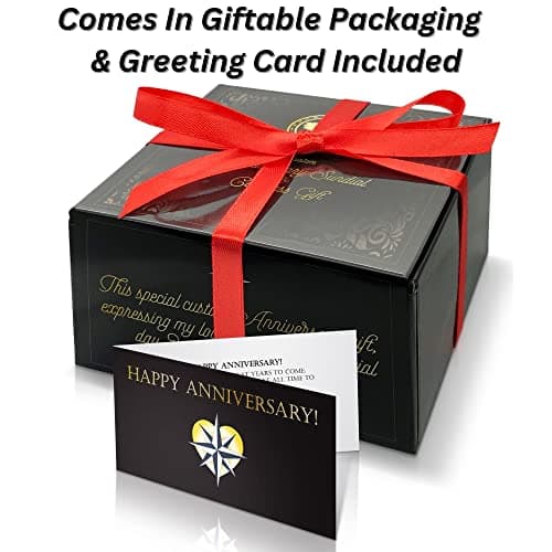 OakiWay Anniversary Sundial Compass Gift for Him or Her - Unique Gift Ideas for Husband or Wife, Men Wedding Anniversary 50th 40th 25th 20th Year Celebration, Gift Card Included