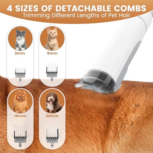 Dog Grooming Vacuum and Kit, Clipper Nail Trimmer Grinder, 2.5L Dust Cup 7 Grooming Tools 11000Pa Pet Vacuum for Shedding Grooming, Dog Hair Vacuum, Home Cleaning, PG50 Plus