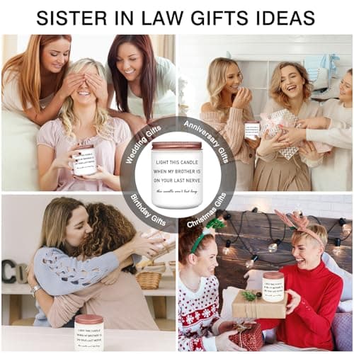 HOMSOLVER Sister in Law Gifts from Sister, Birthday Anniversary Christmas Engagement Bridal Shower Wedding Gifts for Sister in Law, Funny Lavender Candle Gift for Future Sister-in-Law Idea