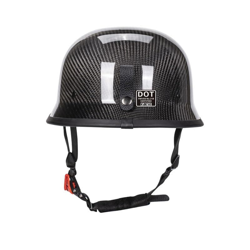 Vintage Motorcycle Half Helmets, Carbon Fiber Open Face Retro Motorcycle Helmets, German Style Half Shell Dot Helmet