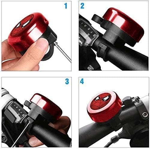 Bike Bell for Kids Boys Toddlers,Spiderman Spider Man Aluminum Bicycle Bell Children's Bike Accessory,