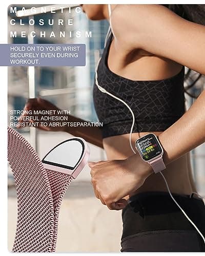 Original Stainless Steel Milanese Loop Compatible with Apple Watch Band 38mm 40mm 41mm 42mm 44mm 45mm 46mm 49mm, Magnetic Clasp Band for iWatch Series 11 10 9 8 7 6 5 4, SE 3 2 1 Ultra3 2, Women & Men