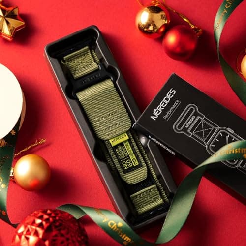 Nereides Compatible with Apple Watch Series 11 Band Series 10/9/8/7/6/5/4/SE/SE2/SE3/Ultra 3/2/1, Nylon Sports Strap with Woven Design for 49mm/46mm/45mm/44mm (L, Army Green)