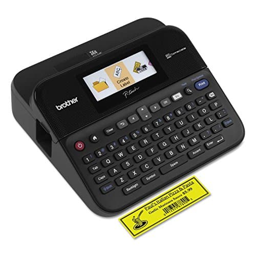 Brother P-touch Label Maker, PC-Connectable Labeler, PTD600, Color Display, High-Resolution PC Printing, Black, Black/gray