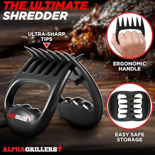 Alpha Grillers Meat Shredder Claws - Grilling Accessories Gifts for Men Dad Him Husband Son Boyfriend Birthday - BBQ Accessories Grill Puller for Cooking Shredding Barbecue Smoker Pulled Pork Chicken