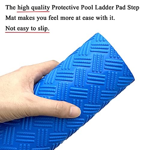 SKARUMMER Swimming Pool Ladder Mat - Protective Pool Ladder Pad Step Mat with Non-Slip Texture, Blue Medium Pool Step Mat, 36 inch X 9 inch