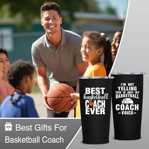 Basketball Coach Gifts for Men Women, Best Coach Gifts Basketball, Coaches Gift from Team Basketballs, Basketballs Coaches Gift Ideas-20 oz Stainless Steel Tumbler