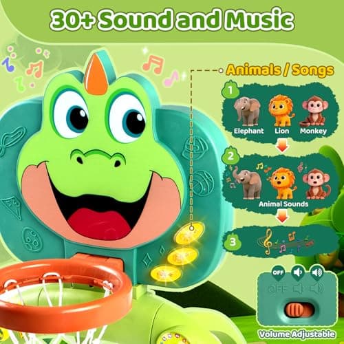 Boy Girl Toys for 12-18 Months with Sound Music, Interactive Learning Birthday Gift for Kids Marstone Toddler Basketball Hoop Soccer Goal Activity Toy for 1-3 Years Old B0FF9X3J72
