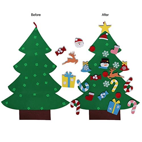 3FT Felt Christmas Tree for Kids Wall with 26 Christmas Ornaments Set, Christmas Crafts for New Year, Xmas Gifts, Indoor Aytai DIY Felt Christmas Tree for Toddlers, Hanging Christmas Decorations B075MY3NFW