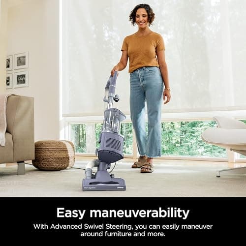 Shark NV352 Navigator Lift Away Upright Vacuum, Hepa Filter, Anti-Allergen Technology, Swivel Steering, Ideal for Carpet, Stairs, & Bare Floors, with Wide Upholstery & Crevice Tools, Lavender