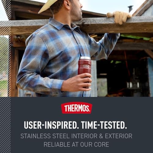 THERMOS Stainless King Vacuum-Insulated Travel Tumbler, 16 Ounce, Matte Steel