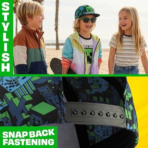 Spongebob | Minecraft | Fortnite | Super Mario | Kids Baseball Cap & Sunglasses with UV Protection, Gifts for Boys