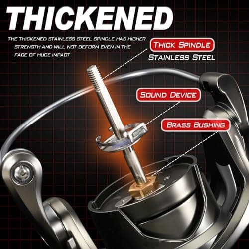 Sougayilang Spinning Reel - 5.2:1 Gear Ratio, 12+1 Bearings Freshwater Saltwater Fishing Reel, Ultra-Smooth CNC Aluminum Spool, Lightweight & Powerful for Bass Trout Salmon