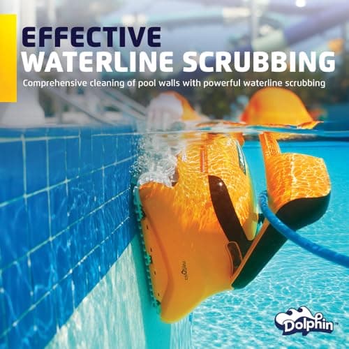 Dolphin Wave 60 Automatic Robotic Pool Vacuum Cleaner Includes Caddy, Wall Climbing Scrubber Brush, Top Load Filters, Ideal for Commercial Pools up to 50 FT in Length