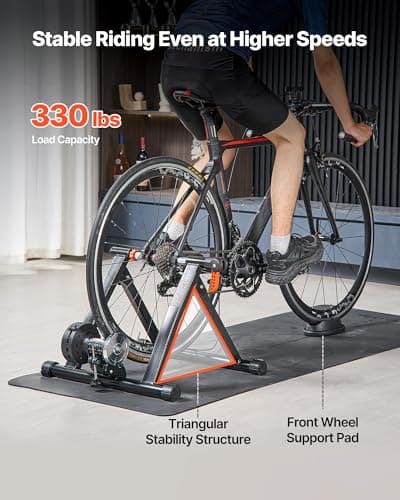 VEVOR Bike Trainer, 6 Level Resistance, 26-29 in & 700C Wheels, Foldable Magnetic Bicycle Stationary Stand for Indoor Exercise Riding with Quick Release Skewer & Front Wheel Riser Block for Road Bikes