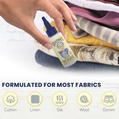 Grandma's Secret Spot Remover - Chlorine, Bleach and Toxin-Free Stain Remover - Stain Remover for Clothes - Fabric Stain Remover Removes Oil, Paint, Blood and Pet Stains – 2 Ounce