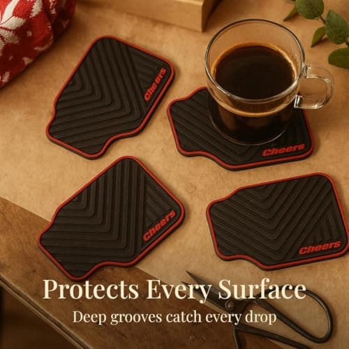Car Gifts for Guys, Mechanics & Auto Enthusiasts, Great for Dad, Boyfriend, Brother or Son, for Christmas, Stocking Stuffer Triple Gifffted Car Gifts for Men, Car Coasters, Gifts for Guys, Set of 4 B01JZFUD5C