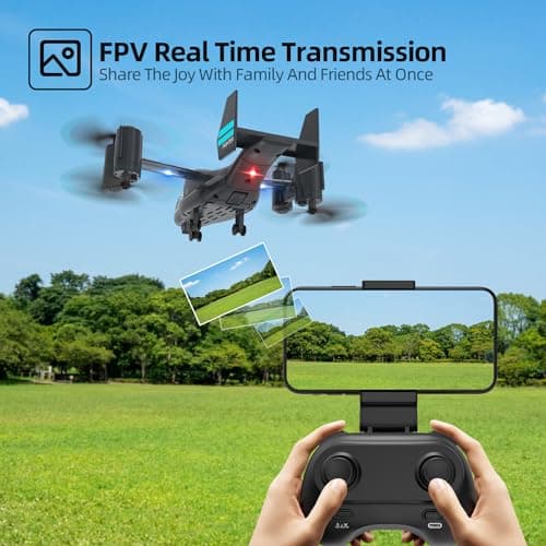 LM19-A Drone with HD Camera for Beginners, WiFi Live Video Remote Control Airplane, Easy & Ready to Fly RC Plane, RC Quadcopter Gift Toy for Boys, Girls age 14& Adults, 2 Batteries (Dark Blue)