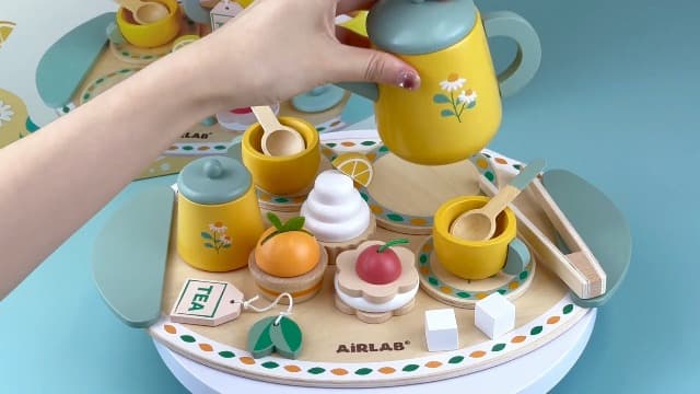 Wooden Play Food Toy Sets for Kids Kitchen Accessories Age 3 4 5 6 Wood Educational Toys Tea Sets for 3-5 Girl Birthday Gift 3 Year Old Princess Party B0CQ2PFTXC