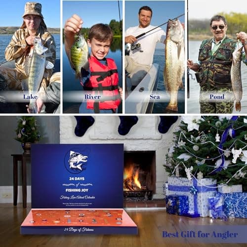 Advent Calendar Fishing Christmas Countdown - 24 Days Fishing Lures Set for Fisher Adult Men Teen Boys - 2025 Xmas Surprise Gift