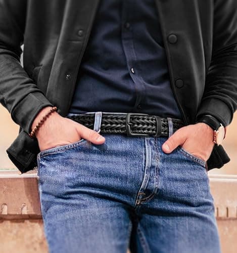 KEMISANT Men Belt, Braided Belt Comfortable For Men Casual Jean Golf 1 3/8"