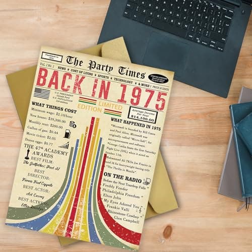 Vintage 50th Birthday Card, Happy 50th Birthday Gifts for Him Her, Funny 50 Year Old Birthday Gift Ideas for Couple, Unique 50th Birthday Decorations for Women Men