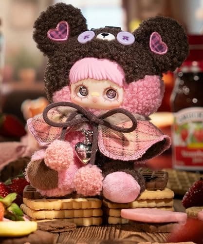 CALEMBOU Plush Blind Box Pendant, Kawaii Maymei Tiny Bear Cookie Series Stuffed Blind Box Keychain, Kawaii Mystery Vinyl Plush Bag Charms Collectible for Birthday Christmas B0FZ94D196