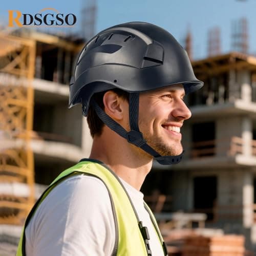 ANSI-Certified Industrial Safety Helmet RGS-6C with Adjustable Vents, 6-Point Suspension Hard Hats for Construction, Rescue, Outdoor Work