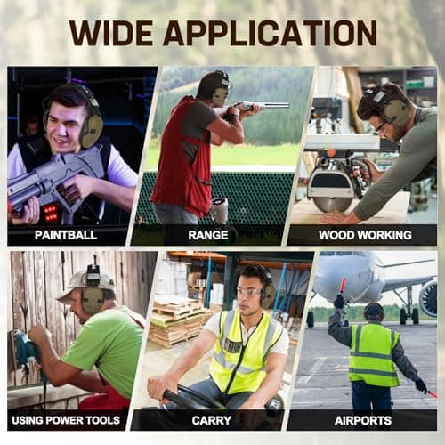 Electronic Ear Protection for Shooting with 5X Sound Amplification, Active Ear Protection for Gun Range, Gun Range Hearing Protection Muffs, NRR 26dB Noise Reduction Headphones for Hunting/Shooting