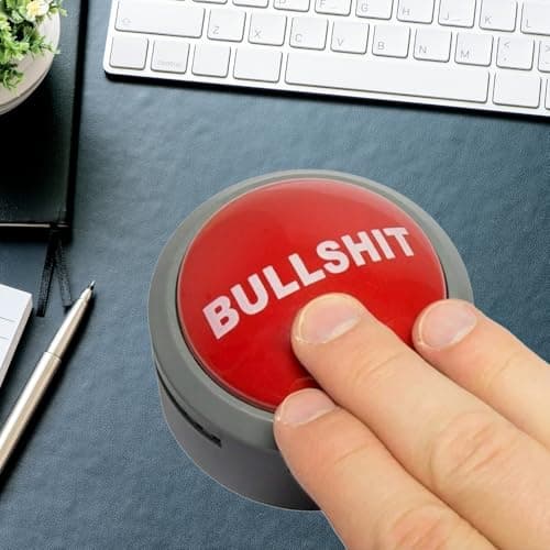Bullshit Button – The Official Hilarious BS Button with Sound Effects & Flashing Light – Perfect Gag Gift for Friends, Family, and Co-workers - Batteries Included