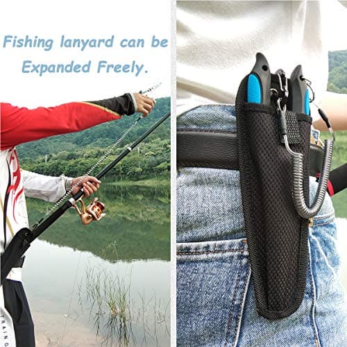 Fishing Pliers Stainless Steel Long Nose Hook Remover with Sheath and Lanyard for Line Cutters Saltwater and Freshwater