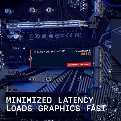 WD_BLACK SN850X 4TB NVMe SSD - M.2 2280, Up to 7,300 MB/s Read speeds, Up to 6,300 MB/s write speeds, Gaming Expansion, High Performance Internal Solid State Drive - WDS400T2X0E