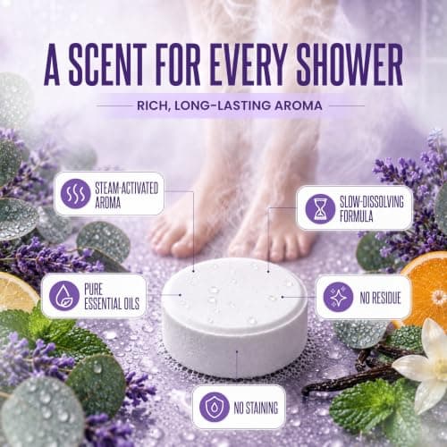 Cleverfy Shower Steamers Aromatherapy for Women and Men – Self-Care Shower Bombs for Stress Relief and Relaxation – 6 Tablets