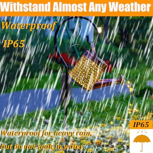 Unique Birthday Gardening Gifts for Women,Metal Solar Lanterns Outdoor Waterproof,Yard Art Cascading Lights,Patio Lawn decor Merrytech Solar Watering Can Light,Garden Decor Gifts for Mom Grandma Large B099FKMHQN