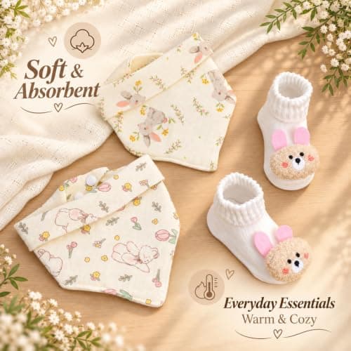 Baby Shower Gifts Set with a 0–6M Romper,39-Inch Swaddle,Sensory Books,Bunny Toy,Parent Mugs & Gift Basket Baby Girl Gift Basket,Newborn Baby Girl & New Parents Gift,New Mom Gifts B0H7WPNR2K